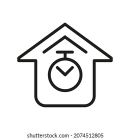 Vector Line Icon Related Home, Cottage, House, Building