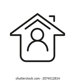 Vector Line Icon Related Home, Cottage, House, Building