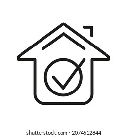 Vector Line Icon Related Home, Cottage, House, Building