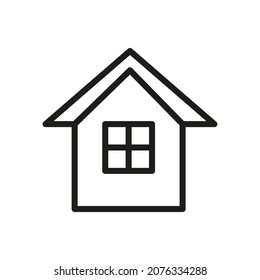 Vector Line Icon Related Home, Cottage, House, Building