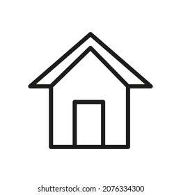 Vector Line Icon Related Home, Cottage, House, Building