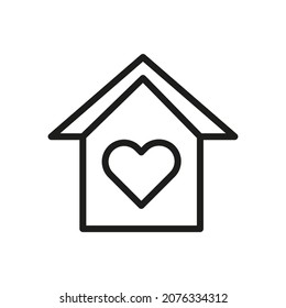 Vector Line Icon Related Home, Cottage, House, Building