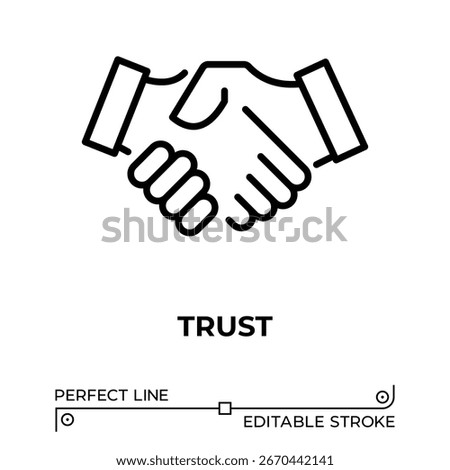 Vector line icon related to trust. Perfect Line. Editable Stroke.