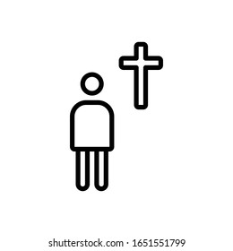 Vektorillustration-Zeilensymbol für Religion
