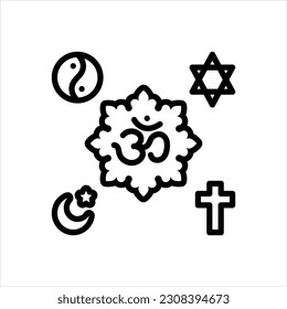 Vector line icon for religious