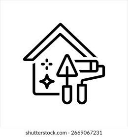 Vector line icon for remodeling