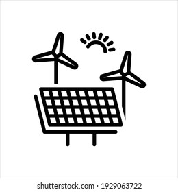 Vector line icon for renewable