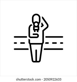 Icono de línea de vector para reportero