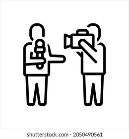 Vector line icon for reporters