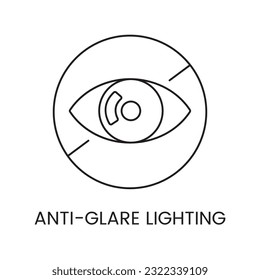 Vector line icon representing anti glare lighting