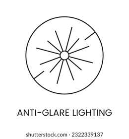 Vector line icon representing anti glare lighting