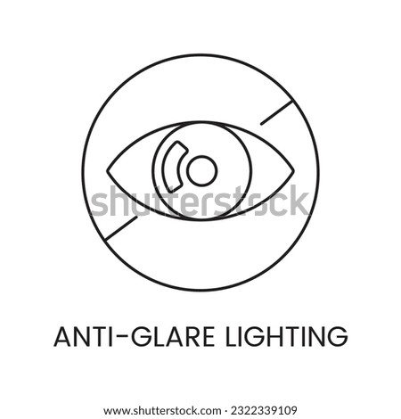 Vector line icon representing anti glare lighting