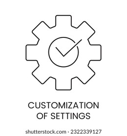 Vector line icon representing customization of settings.