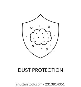 Icono de línea de vector que representa la protección contra el polvo