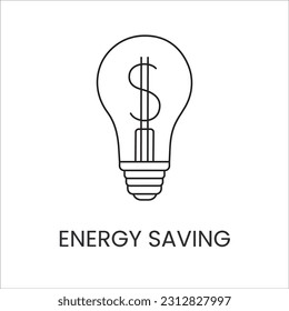 Vector line icon representing energy saving