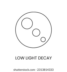 Icono de línea del vector que representa atenuación de luz baja.