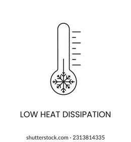 Vektorliniensymbol, das eine geringe Wärmeabgabe darstellt