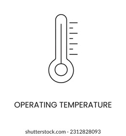 Icono de línea de vector que representa la temperatura de funcionamiento