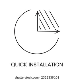 Vector line icon representing quick installation.