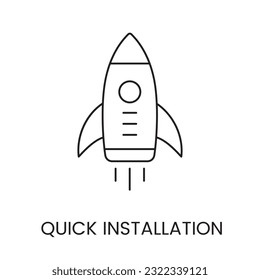 Vector line icon representing quick installation.