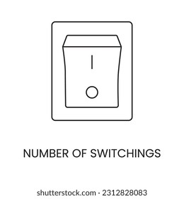 Vector line icon representing switch cycles, on and off