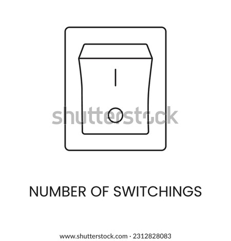 Vector line icon representing switch cycles, on and off