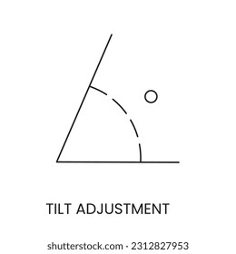 Icono de línea del vector que representa ajuste de inclinación