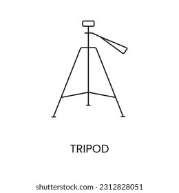 Vector line icon representing a tripod