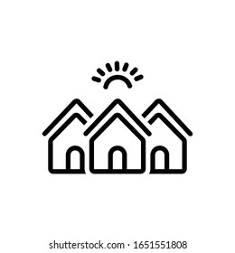 Vector line icon for residences