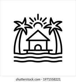 Vector line icon for resort