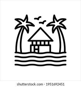 Icono de línea de vector para resorts