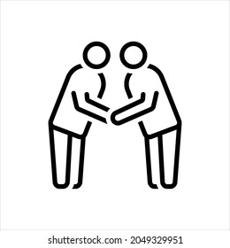 Vector line icon for respect
