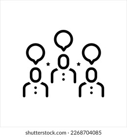 Icono de línea de vector para los encuestados