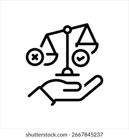 Vector line icon for responsible choices