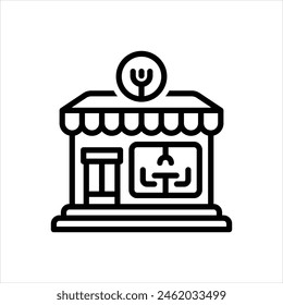 Icono de línea de Vector para restaurante