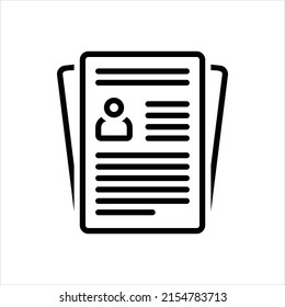 Vector line icon for resume