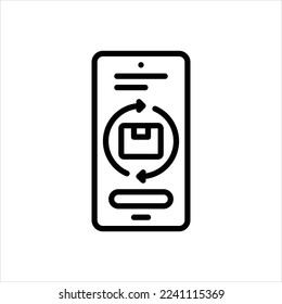 Vector line icon for returned