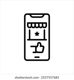 Vector line icon for review