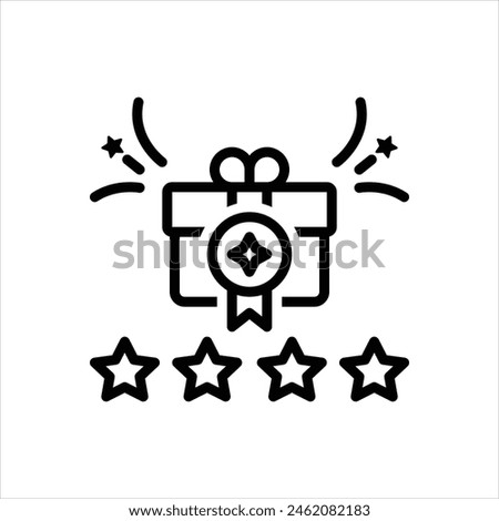 Vector line icon for reward