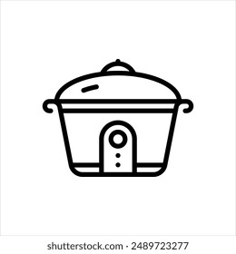 Vector line icon for rice cooker
