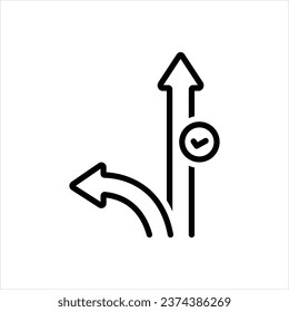 Vector line icon for right