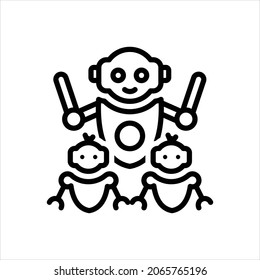 Vector line icon for robots