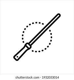 Vector line icon for rod