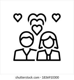 Vector line icon for romantic