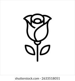 Vector line icon for rose