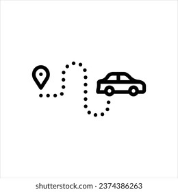 Vector line icon for route