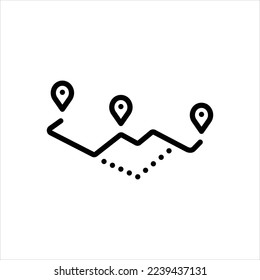 Icono de línea de vector para rutas