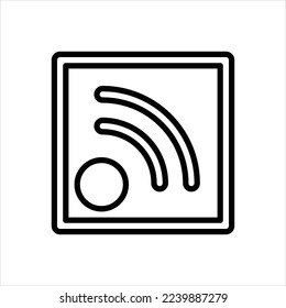 Vector line icon for rss
