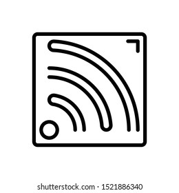Vector line icon for RSS feed 