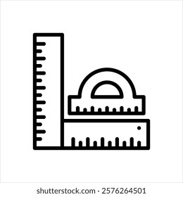 Vector line icon for ruler